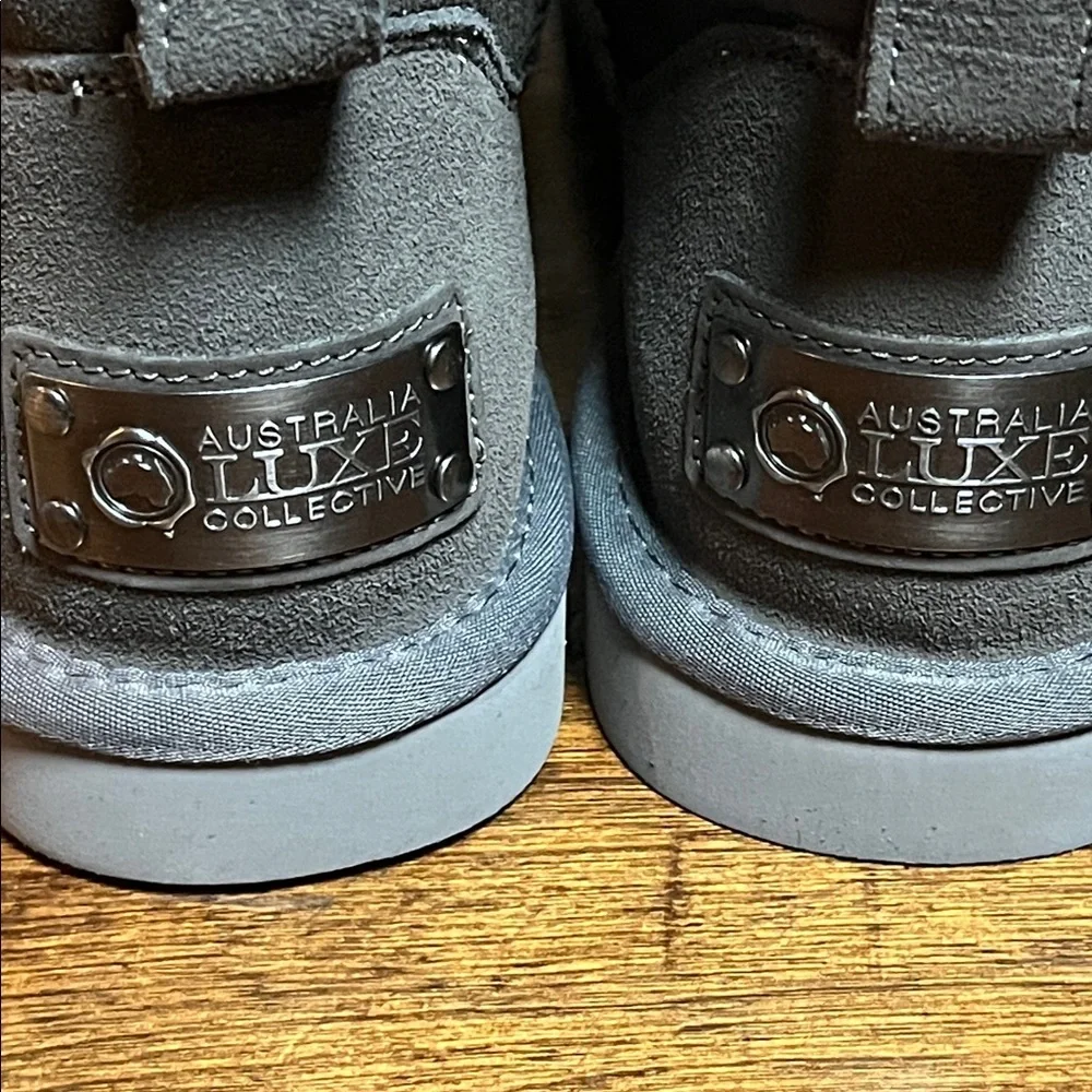 Australian Luxe Collective Gray Extra Short Boots, size 9